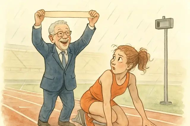 Karikatur zum Stück: Schweitzers beste Idee: einen nationalen Struktur- und Transparenzbericht zur Kadernominierung und Nachwuchsförderung nach Abschluss der Europameisterschaften vorlegen