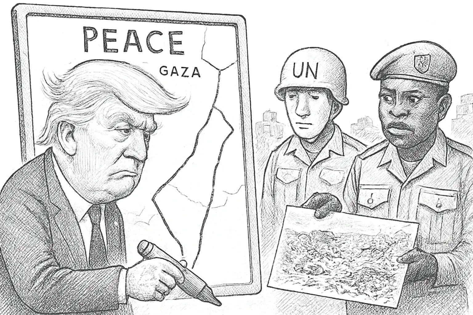 Die Illusion der fremden Ordnung in den Trümmern von Gaza